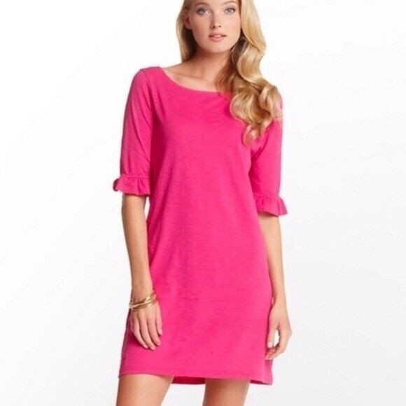 LILLY PULITZER Ruffle Sleeve Somerset Mini Dress in Coral - Picture 2 of 12